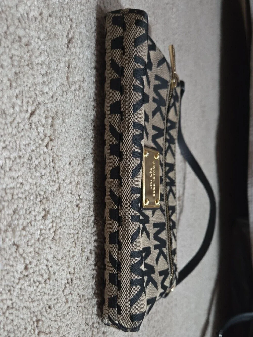Michael Kors Signature MK Monogram Canvas Wristlet Clutch with Detachable Strap,